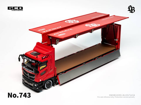 (Pre-Order) 1/64 GCD 743 LBWK Mitsubishi Fuso Super Great Super Silhouette Red/ Black