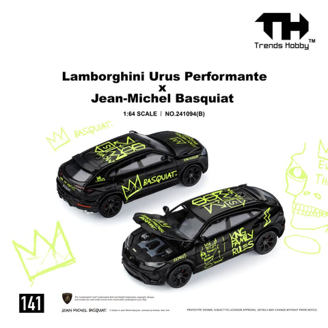(Pre-Order) 1/64 Trends Hobby 141 Lamborghini Urus Performante x Jean-Michel Basquiat Black