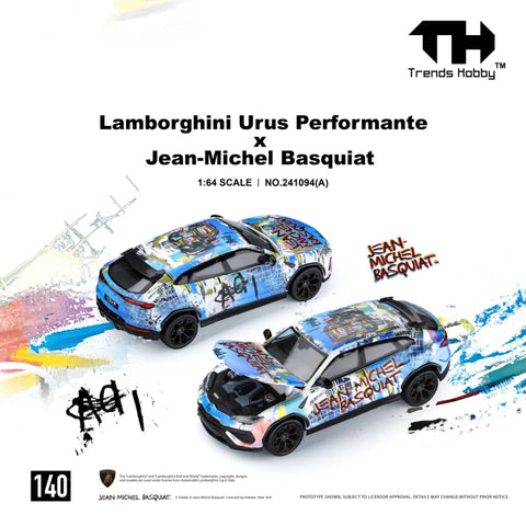 (Pre-Order) 1/64 Trends Hobby 140 Lamborghini Urus Performante x Jean-Michel Basquiat White