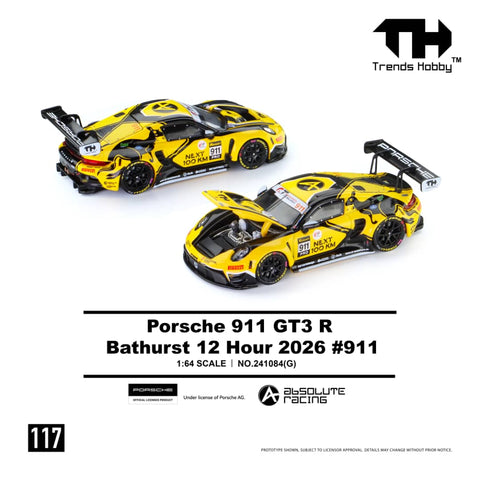 (Pre-Order) 1/64 Trends Hobby 117 Porsche 911 GT3 R Bathurst 12 Hour 2026 #911