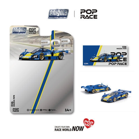 (Pre-Order) 1/64 Pop Race PRE036 Mazda 787B Racing Blue/ Yellow