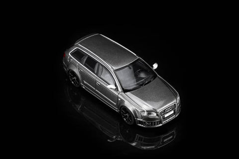 (Pre-Order) 1/64 Motorhelix M68308 Audi RS 4 (B7) 2005 Grey Pearl
