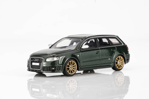 (Pre-Order) 1/64 Motorhelix M68307 Audi RS 4 (B7) 2005 Deep Green Pearl