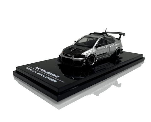 1/64 iHCM iHCM64-008S Mitsubishi Lancer Evolution 9 GSR Silver w/ Carbon Bonnet