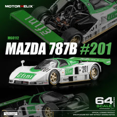 (Pre-Order) 1/64 Motorhelix M60112 Mazda 787B Green/ White #201