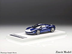 (Pre-Order) 1/64 Zincit Model ZMF296BLS Ferrari 296 GTB Metallic Blue w/ Silver Stripes