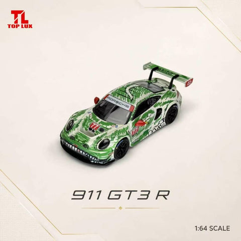 (Pre-Order) 1/64 Top Lux TL64005 Porsche 911 GT3 R Graffiti Green Dinosaur #77