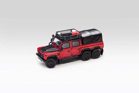 (Pre-Order) 1/64 Shadow Pro 727 Land Rover Defender 110 Pick Up 6x6 Modified Wine Red