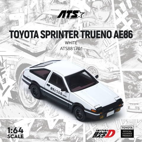 (Pre-Order) 1/64 ATS Models ATS881701 Toyota Sprinter Trueno AE86 Initial D White