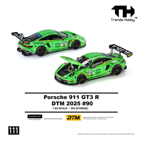 (Pre-Order) 1/64 Trends Hobby 111 Porsche 911 GT3 R DTM 2025 #90