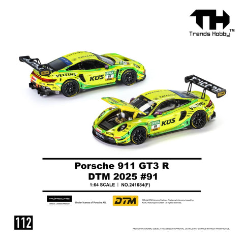 (Pre-Order) 1/64 Trends Hobby 112 Porsche 911 GT3 R DTM 2025 #91