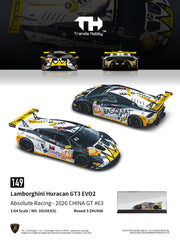 (Pre-Order) 1/64 Trends Hobby 149 Lamborghini Huracan GT3 Evo2 Absolute Racing 2026 China GT #63