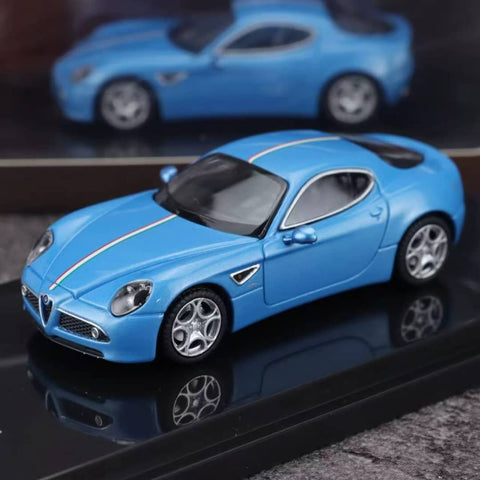 (Pre-Order) 1/64 Motorhelix MHAR8CBL Alfa Romeo 8C Competizione Lake Blue