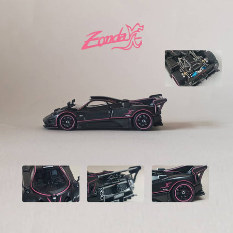 (Pre-Order) 1/64 Rhino Model RMPZCP Pagani Zonda 1 of 1 Full Carbon w/ Pink Line