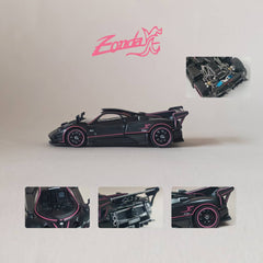 (Pre-Order) 1/64 Rhino Model RMPZCP Pagani Zonda 1 of 1 Full Carbon w/ Pink Line