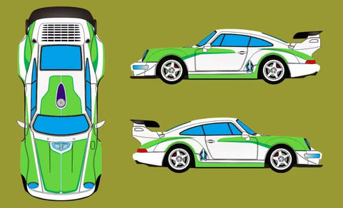 (Pre-Order) 1/64 Flame FP964WG RWB 964 White/ Green