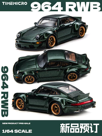 (Pre-Order) 1/64 Time Micro TM648509 RWB 964 GT Wing Green