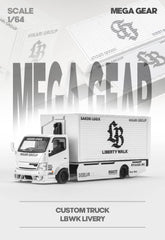 (Pre-Order) 1/64 Mega Gear MG-644 Hino 300 Custom Gull Wing Truck LB Metallic White