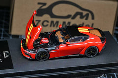 (Pre-Order) 1/64 7cm Model 7CMF12CRY Ferrari 12Cilindri Rosso Corsa with Giallo Modena Racing Livery Stripes