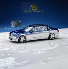 (Pre-Order) 1/64 Rhino Model RMMMS680BLS Mercedes-Maybach S680 Blue/ Silver