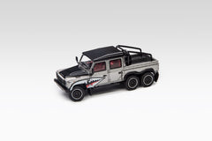 (Pre-Order) 1/64 Shadow Pro 729 Land Rover Defender 110 Pick Up 6x6 Silver Shark