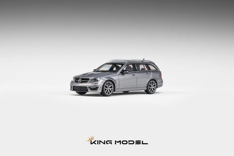 (Pre-Order) 1/64 King Model KMMBC63WG Mercedes-Benz C63 AMG W204 Wagon Gun Grey
