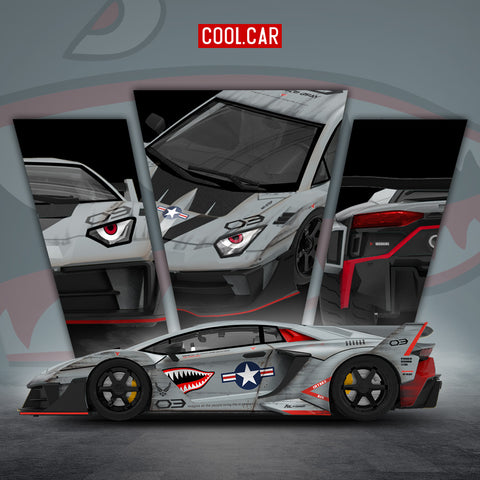 (Pre-Order) 1/64 Cool Car CC643835 Lamborghini Aventador LP700-4 GT Evo Air Force Shark
