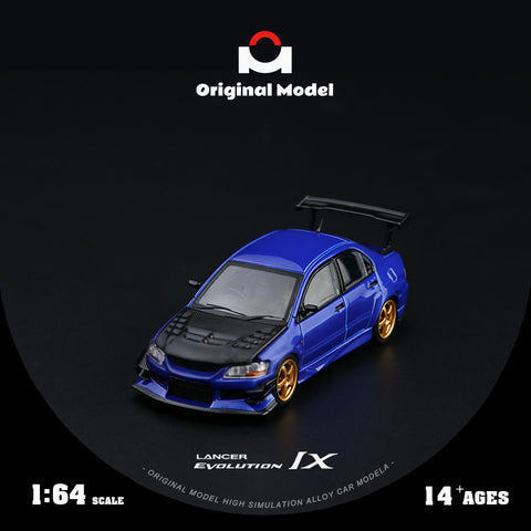 (Pre-Order) 1/64 Original Model OM800217 Mitsubishi Lancer Evolution 9 Blue w/ Carbon Bonnet