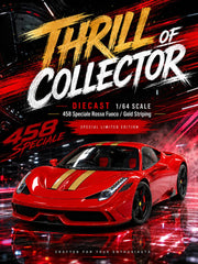 (Pre-Order) 1/64 Thrill of Collector TOCF458SRG Ferrari 458 Speciale Rosso Fuoco w/ Gold Stripes