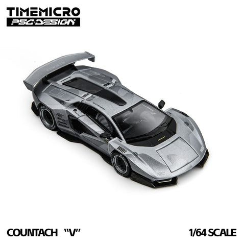 (Pre-Order) 1/64 Time Micro TM647708-D Lamborghini Countach V Fighter Jet Gray