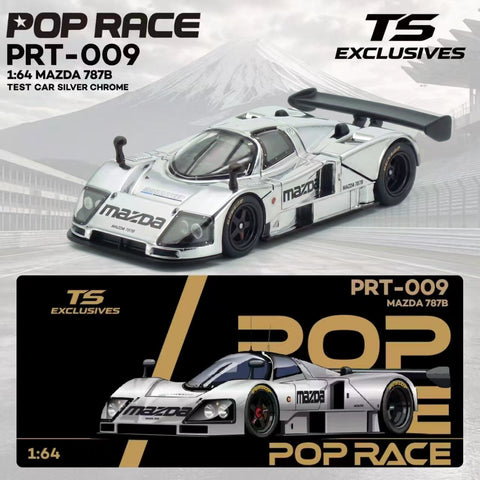 (Pre-Order) 1/64 Pop Race PRT009 Mazda 787B Test Car Silver Chrome