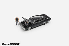 (Pre-Order) 1/64 Fast & Speed FSDCBKC Dodge Charger R/T Black w/ Pre-coloured Figurine