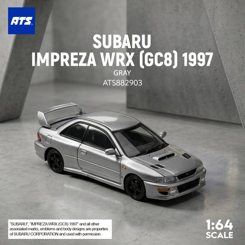 (Pre-Order) 1/64 ATS Models ATS882903 Subaru Impreza WRX (GC8) 1997 Grey