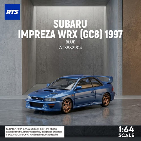 (Pre-Order) 1/64 ATS Models ATS882904 Subaru Impreza WRX (GC8) 1997 Blue