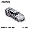 (Pre-Order) 1/64 Time Micro TM648410 Nissan Skyline GT-R R34 Smilodon Nightingale Silver