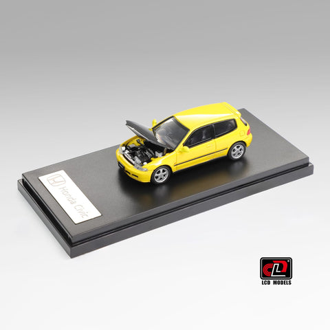 (Pre-Order) 1/64 LCD Models LCD64034-CY Honda Civic SiR II (EG6) Yellow w/ Carbon Bonnet (Copy) (Copy) (Copy) (Copy)