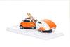 (Pre-Order) 1/64 Almost Real 630301001 BMW lsetta w/ Ski & Trailer Set Orange