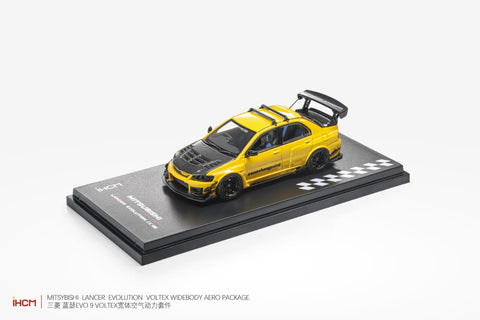 (Pre-Order) 1/64 iHCM iHCMMLEVO9Y Mitsubishi Lancer Evolution 9 GSR Yellow w/ Carbon Bonnet (Copy)