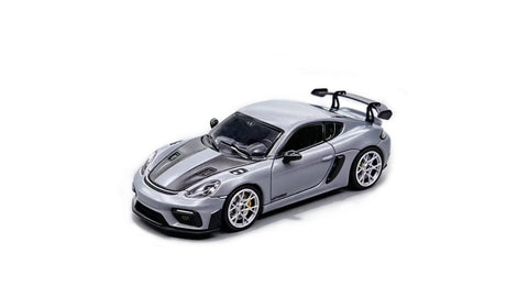 (Pre-Order) 1/64 Jicar JCP718GHC Porsche 718 GT4 RS Grey w/ Half Carbon Bonnet