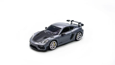 (Pre-Order) 1/64 Jicar JCP718DGC Porsche 718 GT4 RS Dark Grey w/ Carbon Bonnet