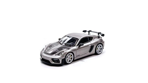 (Pre-Order) 1/64 Jicar JCP718GTSHC Porsche 718 GT4 RS GT Silver w/ Half Carbon Bonnet