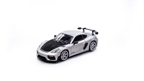 (Pre-Order) 1/64 Jicar JCP718SC Porsche 718 GT4 RS Silver w/ Carbon Bonnet