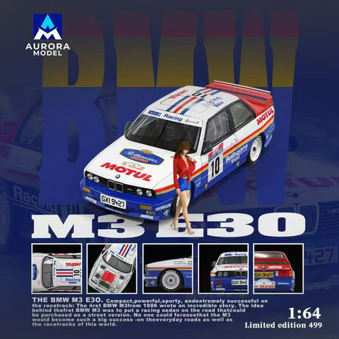 1/64 Aurora Model AMBE30RF BMW M3 E30 Rothmans #10 w/ Figurine