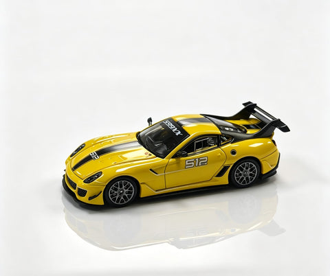 (Pre-Order) 1/64 Rhino Model RMF599XXYBK Ferrari 599XX Evo Yellow w/ Black Stripes #512