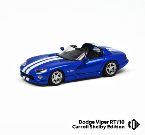 (Pre-Order) 1/64 KOD KODDVBLW Dodge Viper RT/10 Carroll Shelby Edition Blue w/ White Stripes