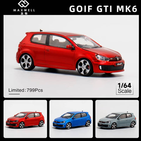 (Pre-Order) 1/64 Maxwell MVWG6R Volkswagen Golf GTI Mk6 Red LHD