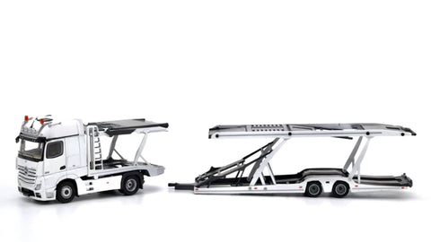 1/64 Unique Model UMMBAW Mercedes-Benz Actros Double Deck Trailer White LHD