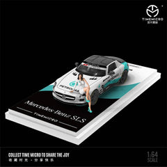 (Pre-Order) 1/64 Time Micro TM643319-1 Mercedes-Benz SLS AMG Petronas w/ Figurine