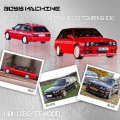 (Pre-Order) 1/64 Boss Machine BMBAB3R BMW Alpina B3 2.7 Touring E30 Red