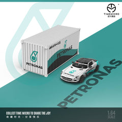 (Pre-Order) 1/64 Time Micro TM643319-T Mercedes-Benz SLS AMG Petronas w/ Container